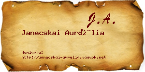 Janecskai Aurélia névjegykártya